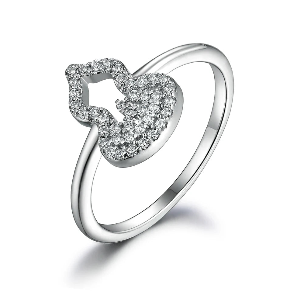 Wholesale 925 Sterling Silver Gourd Shape Ring for Women's Wedding Party Anniversary Gifts CMA Certified Jewelry