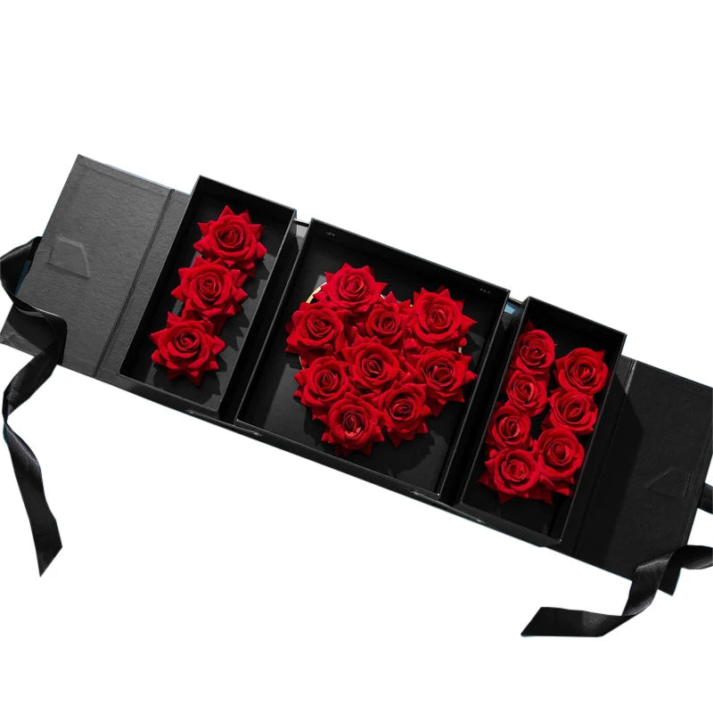 Mother's Day Luxury Rectangle Foldable Gift Box for Flower Packaging Exquisite Cardboard I Love You Flower Box Valentine Box