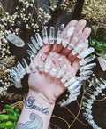 2026 Natural Made Colorful Green Moon Wicca Wizard Crown clear Quartz Hairband Crystal Comb Brides Hair Combs