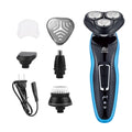 4-In-1 Wet & Dry Waterproof Twin Blade Stainless Steel Rotary Shaver Cordless Facial Shaver USB Charging Electric Shaver for Men