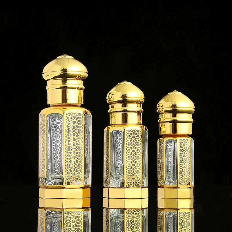 CJ-Hot Sale 3ml -6ml -12ml Custom Logo Mini Attar Fancy Crystal Glass Essential Oil Bottles