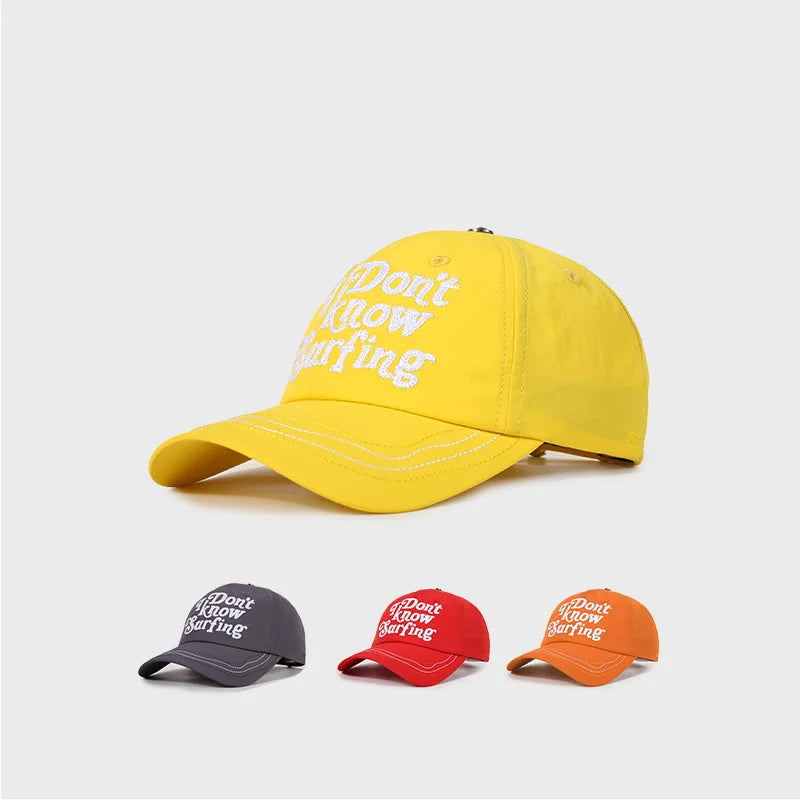 Personalized Yellow Customize Designer Embroidered Logo Oxford Common Fabric Sports Baseball Hats
