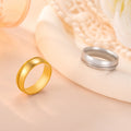 Simple Wheel Print Ring Real Gold Plated Stainless Steel Wheel Ring for Women Men Jewelry Gifts for Friends