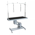 FT-804L Height Adjustable Hydraulic Professional Grooming Table With  Overhead Grooming Arm  Black Single Side Top