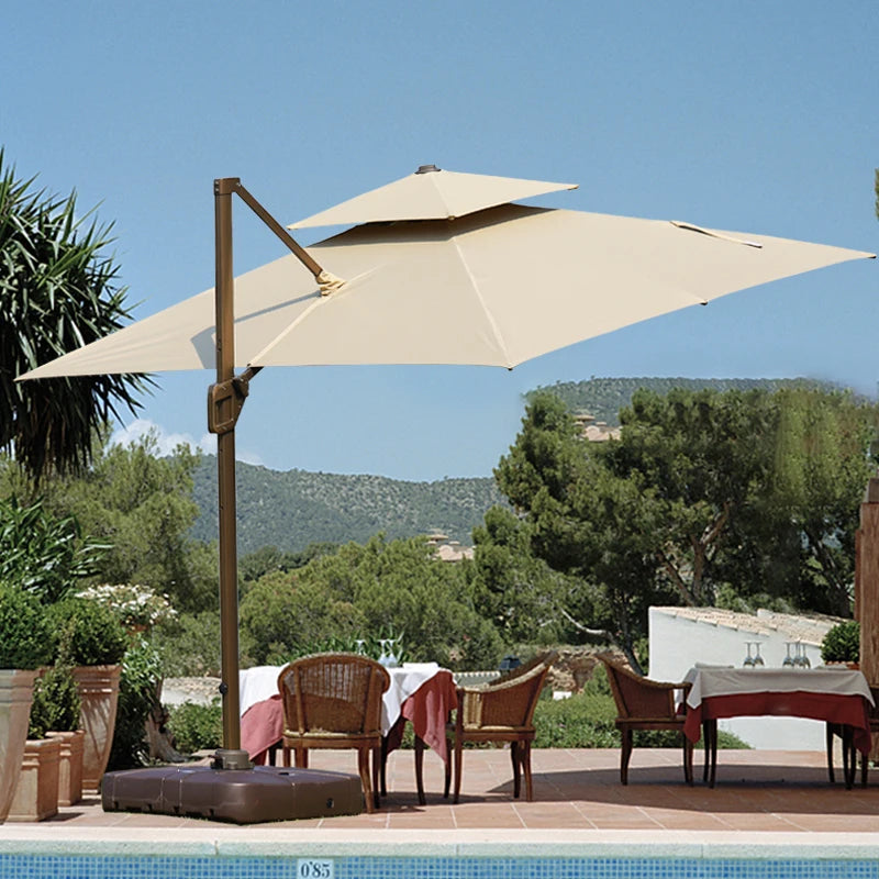 China Factory Luxury Large Aluminum Umbrella 3m Radii Modern Design for Park Outdoor Leisure Hotel Use Outdoor Furniture