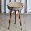 HOMEMORE Custom LOGO Luxurious Wireless Charging BT Speaker Bedside Table Round Cafe Coffee Table Bedroom Furniture for Adults MegaBDM
