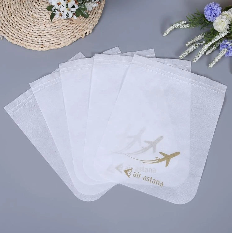 Customizable Logo Printing Eco-Friendly PP Nonwoven Fabric Headrest Covers Breathable Waterproof and Fusible for Airline Use