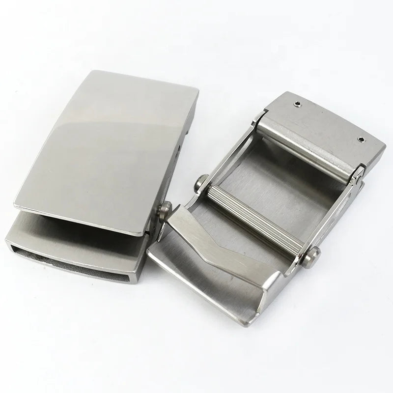 MeeTee YK003 36mm/39mm Stainless Steel Flat Belt Buckle Men's Automatic Buckle Head DIY Roller Toothless Belt Buckles Accessory
