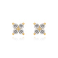 Gemnel Hot Selling 925 Sterling Silver 18k Gold Plated Cubic Zirconia Quaditta Studs Earrings