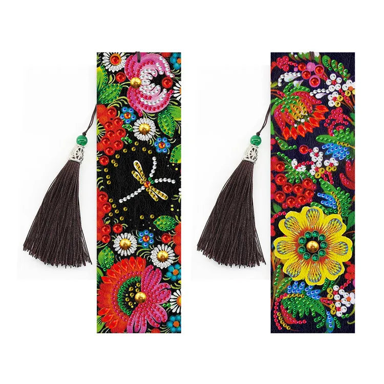 Wholesale Handmade Flowers Bookmarks 5d Diy Diamond Painting Bookmarks Paste Drills for Office School