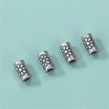 3mm Vintage 925 Antique Silver Spacer Beads Engraved Flower Tube Beads for Jewelry Making Accessories