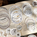 24 Stickers Per Pack Time Story Series Circular Border Die-cutting Manual Account Free to Match with 6 Different Materials
