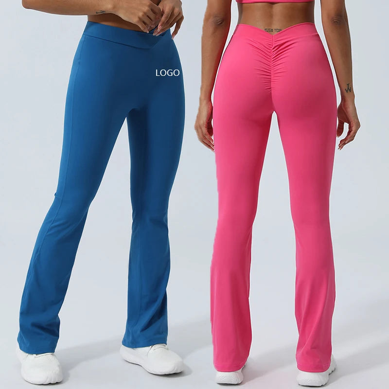 XW-2411 Back Scrunch Butt Fitness Trousers Cross V Shape Back Waist Training Sportswear Gym Yoga Women's Leggings