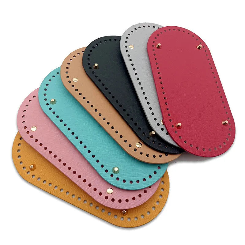 Oval Leather Bottom Shaper Pad for Crochet Bags Cushion Base Holes Purse Making with Bottom for Ova
