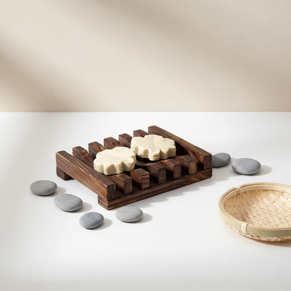 Creative  Wood Soap Holder Modern Portable Sponge Bath Tray Rack for Bathroom Use in Home or Hotel