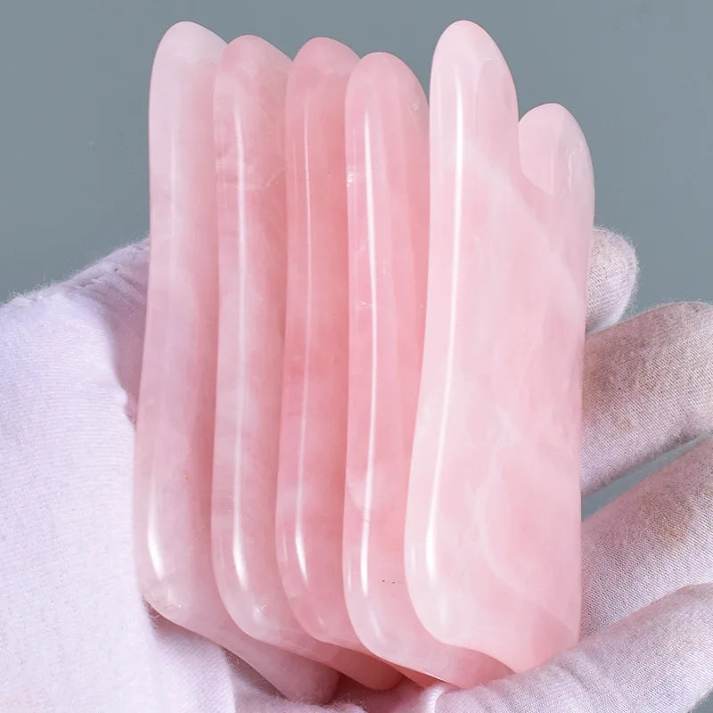 Huiying Face Slimming Stone Body Scraping Massage Tool Natural Roller Quartz Jade Gua Sha for Women Beauty