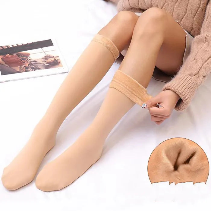 WUYANG FACTORY Plus Velvet for Women Over the Knee Socks Thickened and Tall Women Socks Keep Warm Snow Socks