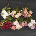Wholesale Artificial 11 Forks Silk Rose Bouquet for Home Wedding Nautical Decor