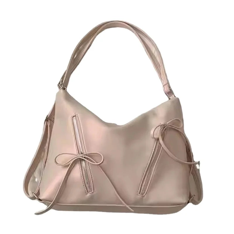 Wholesale Women Bags Casual Lady Style Daily Tote Shoulder Bag Fashion PU Material Bow Backpack Leisure Large Capacity Backpack