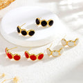 DAIHE Stainless Steel Cast Round Colored Glaze Drip Earrings Fashion Colorful Earrings for Women