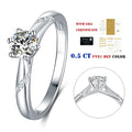 Abiding 0.5Ct Moissanite Diamond Ring Wedding Fine Jewelry 925 Sterling Silver Women Engagement Ring for Bridal