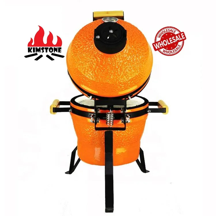 KIMSTONE 13 Inch Mini Kamado Ceramic Bbq Grill Smoker Wholesale Barbeque Ceramique Outdoor Camping Charcoal Kamado