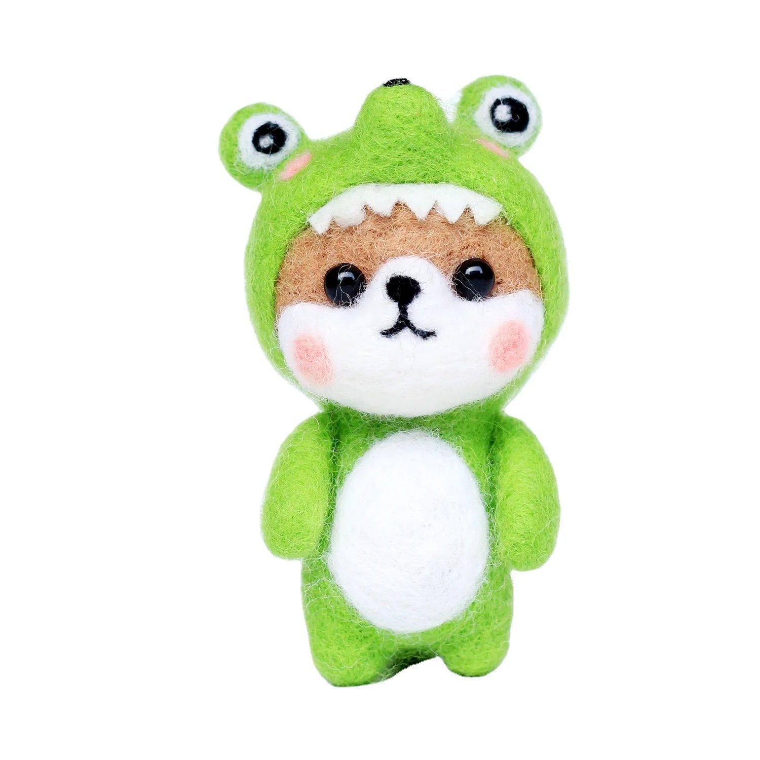 Cute 3D Animal Dinosaur Shiba Inu Dog DIY Wool Yarn Fiber Needlework Crafts Supplies Novelty Gift Set Needle Felting Kit