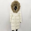OFTBUY 2025 New Fashion Women's Winter Thick Warm Long Jacket Natural Raccoon Fox Fur Shearling Casual Belted Hooded Outerwear