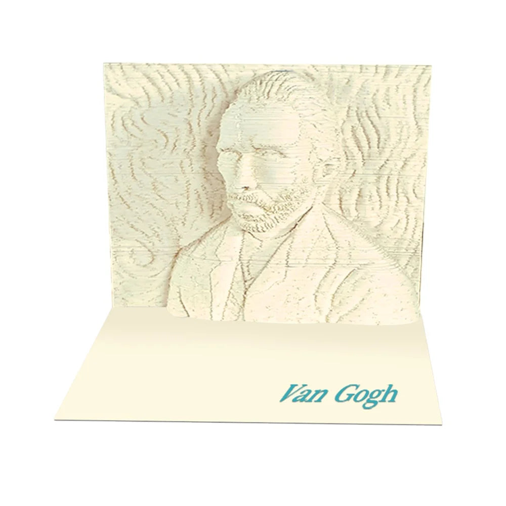 Customized Creative Van Gogh Character Image Notebook Memo Pad Stationery 3D Paper Craft Model