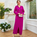 Women's Multicolored Handmade Beaded Dress Long Ethnic Abaya with Rhinestones Moroccan Style Muslim Fashion Made of Polyester