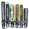 Promotional Gift Keychain Nylon Fabric Stitching Strap Key Chain Zinc Alloy Moto Car Keyring Airplane Custom Lanyard Keychain