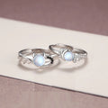 Anillos De Pareja Platinum Plated Ring Angel and Demon Couple Ring Moonstone Open Index Finger Ring Couple Jewelry Wholesale