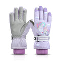 Winter Children's Ski Gloves Windproof Waterproof Thickened Velvet Lanyard Lovely Warm Gloves Wholesale