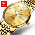 OLEVS 9928 Luxury Brands Men Mechanical Automatic Gold Dial Watches Male Steel Fashion Wrist Watches