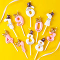 Prince Princess Creative Fire Candles Bow Cake Decoration for Boys Girls First Birthday Party New Year Home Decoration