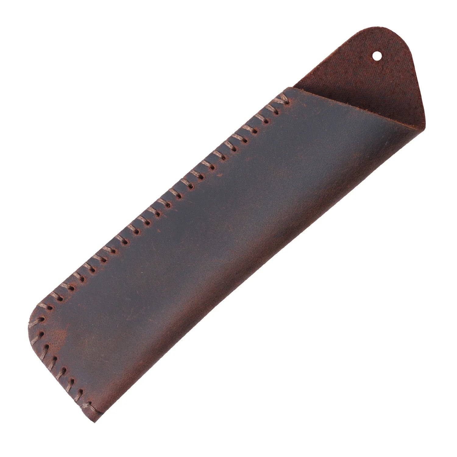 Custom Hand-Crafted Cowhide Leather Pencil Case Top Layer Pen Organizer for Boy or Girl Utiles Escolares