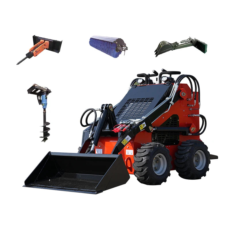 Automatic Skid Steer Stick Rake Attachment Mini Skid Steer with Tracks 380 Skid Steer Infront