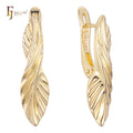 FJ Fallon Fashion Jewelry Elegant Leaves Clip-On Earrings Plated in 14K Gold Brass Based