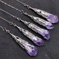 DIY Factory Direct Natural Irregular Amethyst Cluster Rough Stone Pendant Energy Healing Stone for Lover