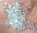 Wholesale Bling Transparent ab Machine Cut Non Hot Fix  Glass Rhinestones  Nail Decoration