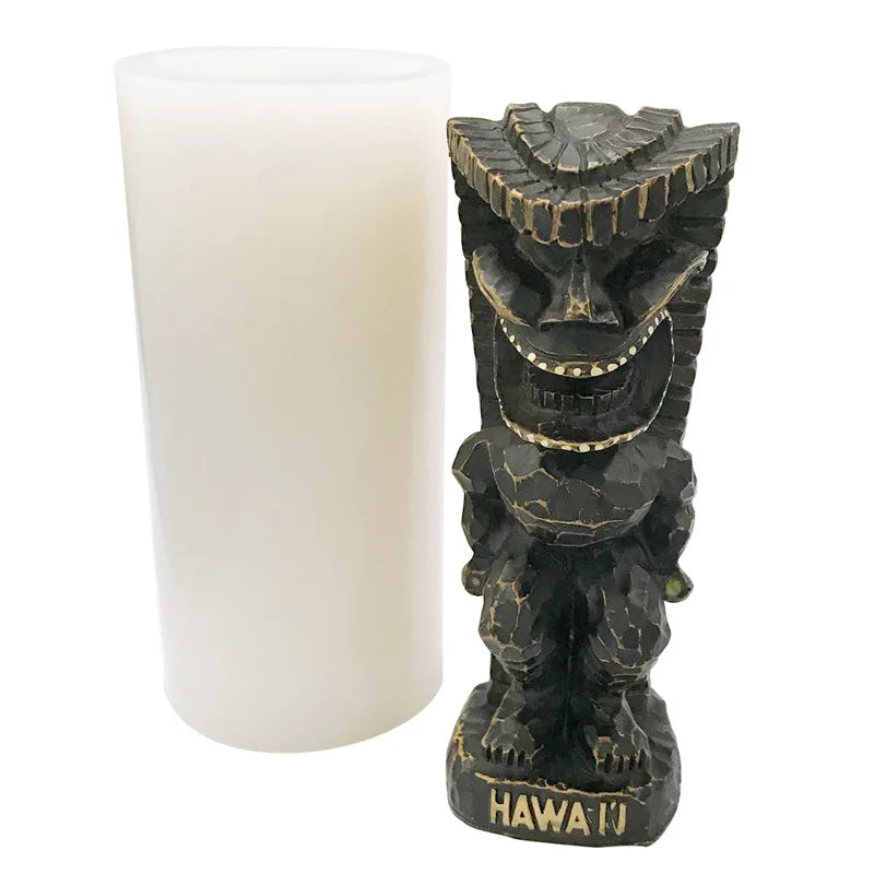 B-5081 Retro Southeast Asian Hawaiian Wind Makitiki Totem Resin Cake Silicone Plaster Soap Candle Mold Aromatherapy for 3D Mould