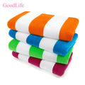 Customized With Printed Logo Beach Towels 100% Cotton Hotel Striped Luxury Extra Large Beach Towel