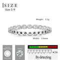 OAHLAN Fine Jewelry Classic Design 925 Sterling Silver Wedding Bands VVS1 Moissanite Eternity Ring for Women