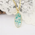 Popular Forget Me Not Necklace Resin Necklace Dried Flower Oval Pressed Flower Necklace