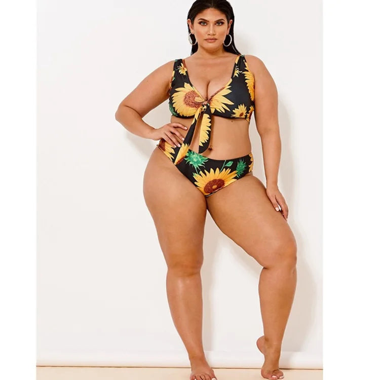 New Style Plus Size Ladies Swimsuit Printed Plus Size Bikini