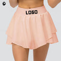 Custom Logo Plus Size 2-in-1 High Waist Running Tennis Skirt With Built-in Yoga Shorts for Women