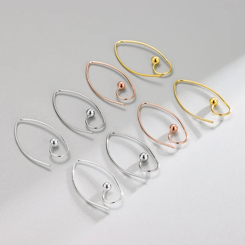 25mm 30mm Vintage V Shape Wire Earring Hook 925 Sterling Silver Flatten V Shape Earrings Hook for Jewelry Making