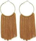 Gold Plated Alloy Bohemia Tassel Earrings for Women Hoop Drop Dangle Long Tassels Summer Beach Party