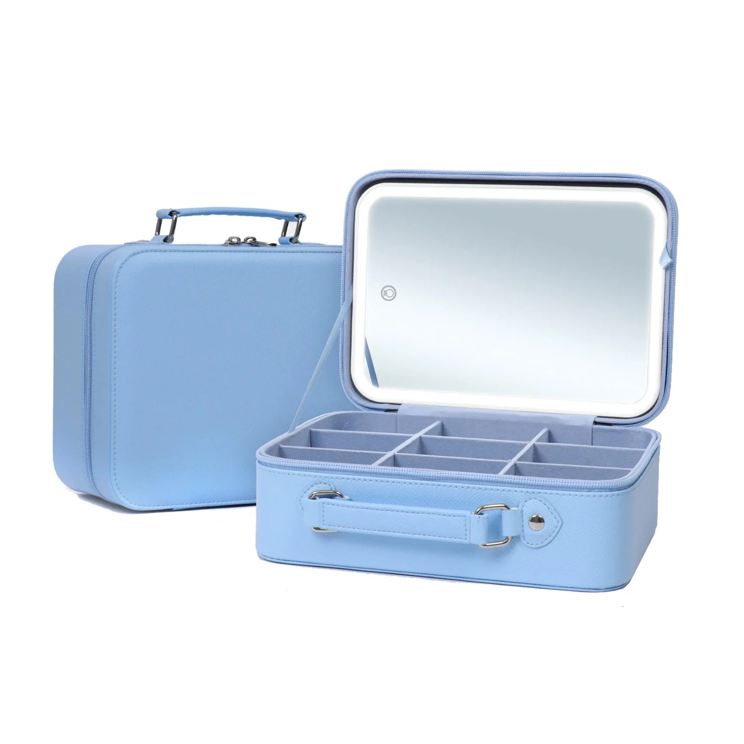 Portable Travel LED Light Makeup Bag Cosmetic Mirror Beauty Case Waterproof Make up Bag With Mirror