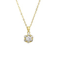 Fashion Jewelry 925 Sterling Silver Round Zircon Necklace Sunflower Sun Pendant Gold Plated Necklaces for Women